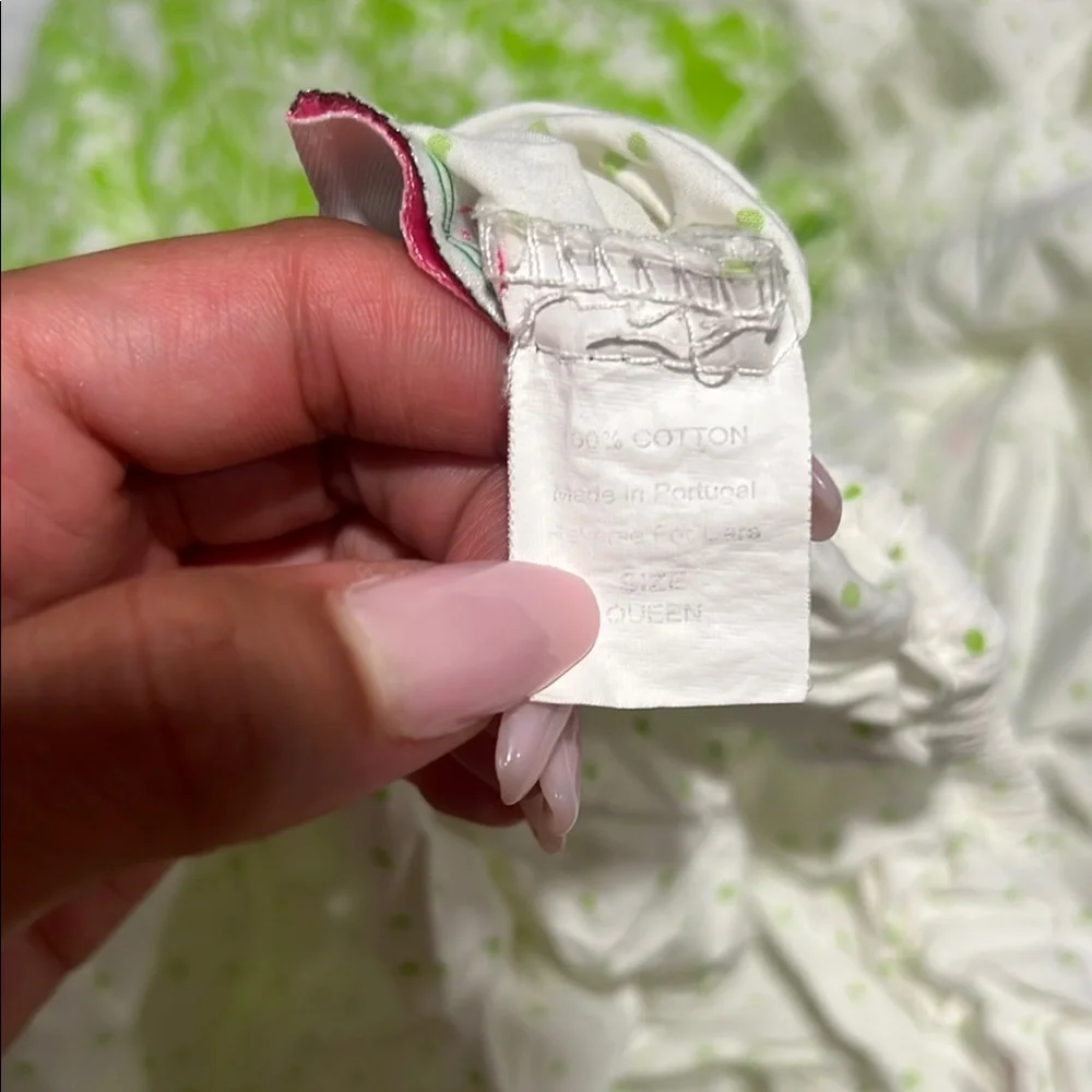 Lily Pulitzer green and white‎ 100percent cotton bedding garnet hill y2k